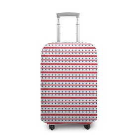 Чехол для чемодана 3D с принтом Звезды с полосками в Новосибирске, 86% полиэфир, 14% спандекс | двустороннее нанесение принта, прорези для ручек и колес | background | pattern | stars | stripes | texture | звезды | паттерн | полоски | полосы | текстура | фон
