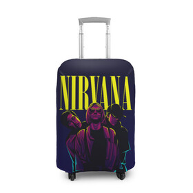 Чехол для чемодана 3D с принтом Nirvana Neon в Новосибирске, 86% полиэфир, 14% спандекс | двустороннее нанесение принта, прорези для ручек и колес | alternative | kurt cobain | metall | music | nirvana | rock | альтернатива | курт кобейн | курт кобэйн | металл | музыка | нирвана | нирванна | рок