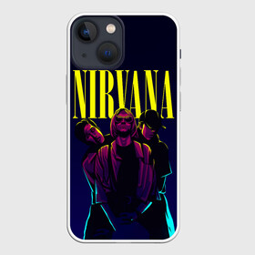 Чехол для iPhone 13 mini с принтом Nirvana Neon в Новосибирске,  |  | alternative | kurt cobain | metall | music | nirvana | rock | альтернатива | курт кобейн | курт кобэйн | металл | музыка | нирвана | нирванна | рок