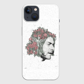 Чехол для iPhone 13 с принтом Цветы в волосах в Новосибирске,  |  | alternative | kurt cobain | metall | music | nirvana | rock | альтернатива | курт кобейн | курт кобэйн | металл | музыка | нирвана | нирванна | рок