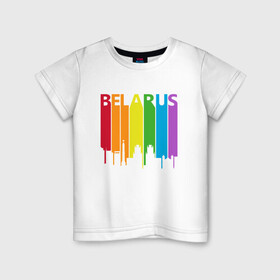 Детская футболка хлопок с принтом Belarus Color в Новосибирске, 100% хлопок | круглый вырез горловины, полуприлегающий силуэт, длина до линии бедер | belarus | ussr | беларусь | белорус | белоруссия | лукашенко | минск | ссср | страна | турист | флаг