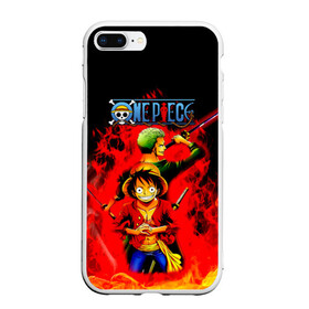 Чехол для iPhone 7Plus/8 Plus матовый с принтом Зоро и Луффи в огне One Piece в Новосибирске, Силикон | Область печати: задняя сторона чехла, без боковых панелей | anime | manga | monkey d. luffy | one piece | zoro roronoa | аниме | большой куш | ван пис | вон пис | зородзюро | король пиратов | луси | луфи | луффи | манга | манки д. луффи | мугивара | охотник на пиратов | пират