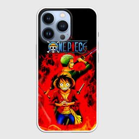 Чехол для iPhone 13 Pro с принтом Зоро и Луффи в огне One Piece в Новосибирске,  |  | anime | manga | monkey d. luffy | one piece | zoro roronoa | аниме | большой куш | ван пис | вон пис | зородзюро | король пиратов | луси | луфи | луффи | манга | манки д. луффи | мугивара | охотник на пиратов | пират