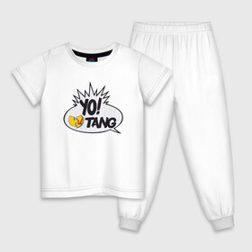 Детская пижама хлопок с принтом Yo! Wu-Tang в Новосибирске, 100% хлопок |  брюки и футболка прямого кроя, без карманов, на брюках мягкая резинка на поясе и по низу штанин
 | black | gza | hip hop | method man | music | new york | odb | old school | rap | rza | wu tang | wu tang clan | аудио | винил | ву тэнг | граффити | диджей | кассета | микрофон | музыка | нью йорк | пластинка | рэп | рэпер | хип хоп