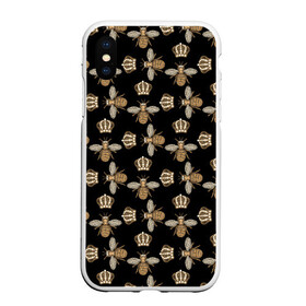 Чехол для iPhone XS Max матовый с принтом Королевы осы в Новосибирске, Силикон | Область печати: задняя сторона чехла, без боковых панелей | абстракция | королева | корон | оса | осы | паттерн | пчела | пчелы | текстуры | узоры