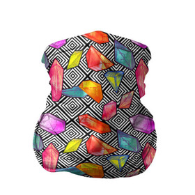 Бандана-труба 3D с принтом Кристаллы в Новосибирске, 100% полиэстер, ткань с особыми свойствами — Activecool | плотность 150‒180 г/м2; хорошо тянется, но сохраняет форму | абстракция | алмазы | кристаллики | кристаллы | паттерн | текстуры | узоры