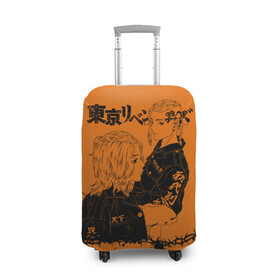 Чехол для чемодана 3D с принтом токийские мстители ораньжевый в Новосибирске, 86% полиэфир, 14% спандекс | двустороннее нанесение принта, прорези для ручек и колес | anime | tokyo revengers | аниме | манга | токийские мстители