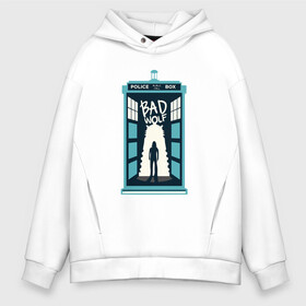 Мужское худи Oversize хлопок с принтом Tardis - Bad Wolf в Новосибирске, френч-терри — 70% хлопок, 30% полиэстер. Мягкий теплый начес внутри —100% хлопок | боковые карманы, эластичные манжеты и нижняя кромка, капюшон на магнитной кнопке | Тематика изображения на принте: doctor who | future | space | tardis | time | будка | будущее | время | галактика | доктор кто | космос | машина времени | наука | приключения | пространство | профессор | прошлое | сериал | тардис | телепорт | ученый | фа