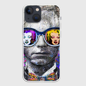 Чехол для iPhone 13 mini с принтом Andy Warhol (Энди Уорхол) в Новосибирске,  |  | andy warhol | warhol | бабочка | берюзовая | бирюзовая мэрилин | галстук бабочка | картина | мерелин | мерлин | мэрелин | мэрилин | очки | портрет | уорхол | энди уорхол | эндрю уорхол