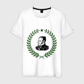 Мужская футболка хлопок с принтом Макс Штирнер в Новосибирске, 100% хлопок | прямой крой, круглый вырез горловины, длина до линии бедер, слегка спущенное плечо. | anarchy | spook | stirner | анархизм | исторические личности | философы | штирнер
