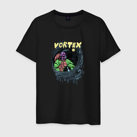 Мужская футболка хлопок с принтом Vortex (colorful)  в Новосибирске, 100% хлопок | прямой крой, круглый вырез горловины, длина до линии бедер, слегка спущенное плечо. | skull | астронавт | звезды | космонавт | космос | кости | скелет | череп