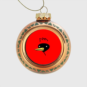 Стеклянный ёлочный шар с принтом Омская Птица в Новосибирске, Стекло | Диаметр: 80 мм | winged doom | вингедум | мемы | омск | птица