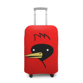 Чехол для чемодана 3D с принтом Омская Птица в Новосибирске, 86% полиэфир, 14% спандекс | двустороннее нанесение принта, прорези для ручек и колес | winged doom | вингедум | мемы | омск | птица