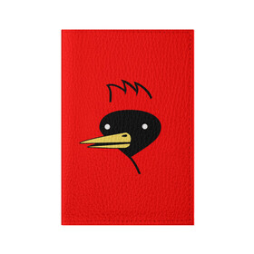 Обложка для паспорта матовая кожа с принтом Омская Птица в Новосибирске, натуральная матовая кожа | размер 19,3 х 13,7 см; прозрачные пластиковые крепления | winged doom | вингедум | мемы | омск | птица