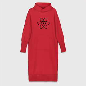 Платье удлиненное хлопок с принтом Атом в Новосибирске,  |  | атом | вещество | наука | физика | химия | частица | ядро