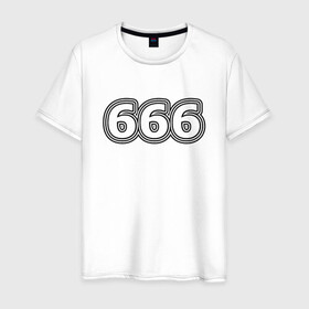 Мужская футболка хлопок с принтом 666 в Новосибирске, 100% хлопок | прямой крой, круглый вырез горловины, длина до линии бедер, слегка спущенное плечо. | 666 | апокалипсис | дъявол | число | шесть