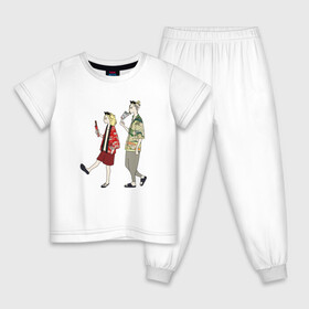 Детская пижама хлопок с принтом ДВА ДРУГА | МИККИ И ДРАКЕН в Новосибирске, 100% хлопок |  брюки и футболка прямого кроя, без карманов, на брюках мягкая резинка на поясе и по низу штанин
 | anime | draken | mikey | tokyo revengers | аниме | дракен | кэн | манга | мандзиро | микки | рюгудзи | сано | токийские мстители