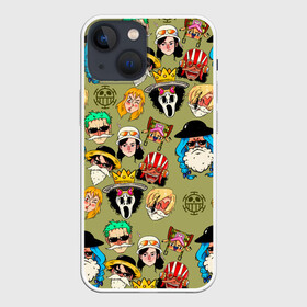 Чехол для iPhone 13 mini с принтом Персонажи One Piece. Большой куш в Новосибирске,  |  | anime | manga | monkey d. luffy | one piece | аниме | большой куш | ван пис | вон пис | гол д. роджер | кайдо | король пиратов | луфи | луффи | манга | манки д. луффи | нами | нико робин | пират | портгас д. эйс | ророноа зоро