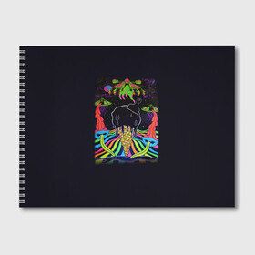 Альбом для рисования с принтом Психоделика НЛО в Новосибирске, 100% бумага
 | матовая бумага, плотность 200 мг. | Тематика изображения на принте: pop art | арт | инопланетяне | космос | летающая тарелка | мороженное | нло | ногти | психодел | психоделика | радуга | рука