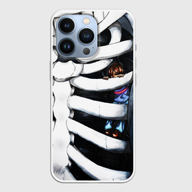 Чехол для iPhone 13 Pro с принтом SANS AND FRISK в Новосибирске,  |  | frisk | sans | undertale | андертале | андертейл | гтвукефду | игра | подземная история | подземная сказка | ребра | санс | скелет | ундертале | фриск