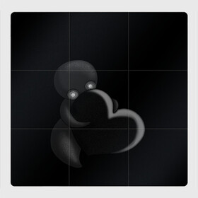 Магнитный плакат 3Х3 с принтом Сердце в Новосибирске, Полимерный материал с магнитным слоем | 9 деталей размером 9*9 см | black | dark | gothic | gray | heart | monochrome | mork2028 | shadow | готический | монохромный | морк2028 | сердце | серый | тень | тьма | чёрно белый | чёрный