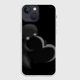 Чехол для iPhone 13 mini с принтом Сердце в Новосибирске,  |  | black | dark | gothic | gray | heart | monochrome | mork2028 | shadow | готический | монохромный | морк2028 | сердце | серый | тень | тьма | чёрно белый | чёрный