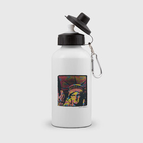 Бутылка спортивная с принтом Andy Warhol в Новосибирске, металл | емкость — 500 мл, в комплекте две пластиковые крышки и карабин для крепления | знаменитость | картина. | поп арт | статуя свободы | энди уорхол