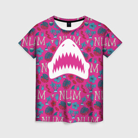 Женская футболка 3D с принтом King Shark | Num Num Num в Новосибирске, 100% полиэфир ( синтетическое хлопкоподобное полотно) | прямой крой, круглый вырез горловины, длина до линии бедер | king shark | nanaue | suicide squad | the suicide squad | vdzabma | кинг шарк | король акул | король акула | нэнуэ
