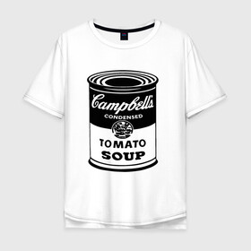 Мужская футболка хлопок Oversize с принтом Энди Уорхол суп Кэмпбелл в Новосибирске, 100% хлопок | свободный крой, круглый ворот, “спинка” длиннее передней части | andy warhol | искусство | суп кэмпбелл | энди уорхол