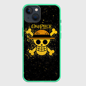 Чехол для iPhone 13 с принтом Веселый Роджер пиратов Соломенной Шляпы в Новосибирске,  |  | anime | manga | one piece | аниме | большой куш | ван пис | весёлый роджер | вон пис | король пиратов | логотип | манга | монки д. луффи | мугивары | перекрещённый костями | пират | пиратский флаг