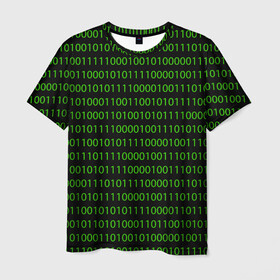 Мужская футболка 3D с принтом Двоичный код в Новосибирске, 100% полиэфир | прямой крой, круглый вырез горловины, длина до линии бедер | binary code | code | programming | двоичный код | код | нули и единицы | программирование