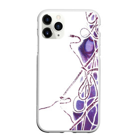 Чехол для iPhone 11 Pro матовый с принтом Фиолетовые нити в Новосибирске, Силикон |  | абстракция | акварель | асимметрия | верёвки | морские узлы | нити | фиолетовый