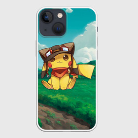 Чехол для iPhone 13 mini с принтом Пикачу летчик в Новосибирске,  |  | anime | picachu | pikachu | аниме | милый | пика | пикачу | покебол | покемон