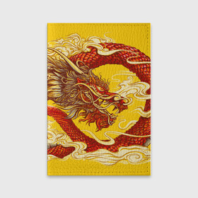Обложка для паспорта матовая кожа с принтом Китайский Дракон, China Dragon в Новосибирске, натуральная матовая кожа | размер 19,3 х 13,7 см; прозрачные пластиковые крепления | chinese dragon | dhina dragon | dragon | азиатский дракон | восточный дракон | дракон | китайские драконы | китайский дракон | красный дракон | традиционный китайский дракон | японский дракон
