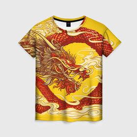 Женская футболка 3D с принтом Китайский Дракон, China Dragon в Новосибирске, 100% полиэфир ( синтетическое хлопкоподобное полотно) | прямой крой, круглый вырез горловины, длина до линии бедер | chinese dragon | dhina dragon | dragon | азиатский дракон | восточный дракон | дракон | китайские драконы | китайский дракон | красный дракон | традиционный китайский дракон | японский дракон