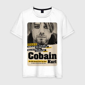 Мужская футболка хлопок с принтом Kurt Cobain paper cuts в Новосибирске, 100% хлопок | прямой крой, круглый вырез горловины, длина до линии бедер, слегка спущенное плечо. | cobain | grunge | kurt | kurt cobain | nirvana | грандж | кобейн | курт | курт кобейн | нирвана | рок