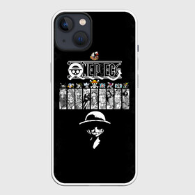 Чехол для iPhone 13 с принтом Пираты Соломенной Шляпы One Piece в Новосибирске,  |  | anime | manga | one piece | аниме | большой куш | ван пис | весёлый роджер | вон пис | король пиратов | логотип | манга | монки д. луффи | мугивары | перекрещённый костями | пират | пиратский флаг