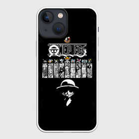 Чехол для iPhone 13 mini с принтом Пираты Соломенной Шляпы One Piece в Новосибирске,  |  | anime | manga | one piece | аниме | большой куш | ван пис | весёлый роджер | вон пис | король пиратов | логотип | манга | монки д. луффи | мугивары | перекрещённый костями | пират | пиратский флаг