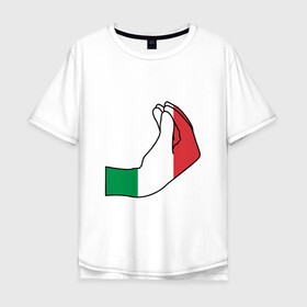 Мужская футболка хлопок Oversize с принтом Италия в Новосибирске, 100% хлопок | свободный крой, круглый ворот, “спинка” длиннее передней части | among us impasta | italy | италия | италияфинал | че2021 | чемпионевропы