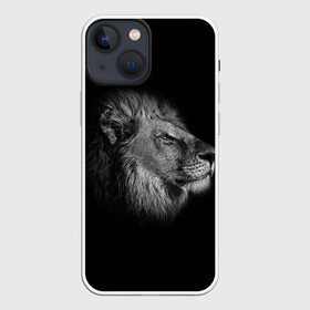 Чехол для iPhone 13 mini с принтом Гордый лев в Новосибирске,  |  | взгляд | грива | зверь | кот | кошка | лев | мудрость | профиль | царь