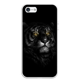 Чехол для iPhone 5/5S матовый с принтом Тигр в Новосибирске, Силикон | Область печати: задняя сторона чехла, без боковых панелей | взгляд | глаза | киса | киска | кот | котик | котяра | профиль | пушистый | тигр | усы