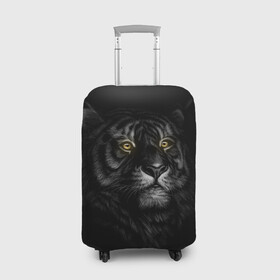 Чехол для чемодана 3D с принтом Тигр в Новосибирске, 86% полиэфир, 14% спандекс | двустороннее нанесение принта, прорези для ручек и колес | взгляд | глаза | киса | киска | кот | котик | котяра | профиль | пушистый | тигр | усы