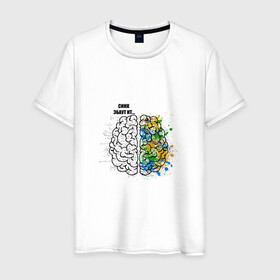 Мужская футболка хлопок с принтом Синк Эбаут Ит в Новосибирске, 100% хлопок | прямой крой, круглый вырез горловины, длина до линии бедер, слегка спущенное плечо. | алгебра | арт | геометрия | краски | математика | мем | мозги | прикол. | учителю