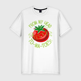 Мужская футболка хлопок Slim с принтом Tomatoes в Новосибирске, 92% хлопок, 8% лайкра | приталенный силуэт, круглый вырез ворота, длина до линии бедра, короткий рукав | Тематика изображения на принте: green | greenpaece | nature | sport | vegan | yoga | веган | вегетарианец | гринпис | еда | животные | жизнь | здоровье | зеленый | йога | мир | овощи | пища | планета | помидор | природа | растение | спорт | тело | фрукты