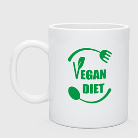 Кружка керамическая с принтом Vegan Diet в Новосибирске, керамика | объем — 330 мл, диаметр — 80 мм. Принт наносится на бока кружки, можно сделать два разных изображения | green | greenpaece | nature | sport | vegan | yoga | веган | вегетарианец | гринпис | диета | еда | животные | жизнь | здоровье | зеленый | йога | мир | овощи | пища | планета | природа | растение | спорт | тело | фрукты