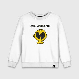 Детский свитшот хлопок с принтом Mr. Wu-Tang в Новосибирске, 100% хлопок | круглый вырез горловины, эластичные манжеты, пояс и воротник | Тематика изображения на принте: black | gza | hip hop | method man | music | new york | odb | old school | rap | rza | wu tang | wu tang clan | аудио | винил | ву тэнг | граффити | диджей | кассета | микрофон | музыка | нью йорк | пластинка | рэп | рэпер | хип хоп