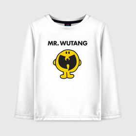 Детский лонгслив хлопок с принтом Mr. Wu-Tang в Новосибирске, 100% хлопок | круглый вырез горловины, полуприлегающий силуэт, длина до линии бедер | Тематика изображения на принте: black | gza | hip hop | method man | music | new york | odb | old school | rap | rza | wu tang | wu tang clan | аудио | винил | ву тэнг | граффити | диджей | кассета | микрофон | музыка | нью йорк | пластинка | рэп | рэпер | хип хоп