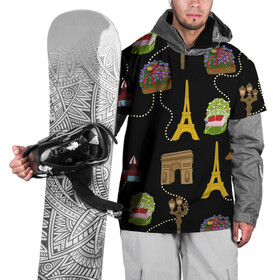 Накидка на куртку 3D с принтом Париж в Новосибирске, 100% полиэстер |  | paris | арка | бусы | велик | города | круассан | лето | мулен руж | париж | романтика | сладости | цветы | черный | эйфелева башня | юежевый