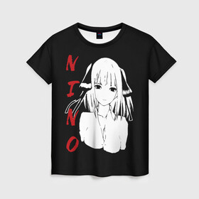 Женская футболка 3D с принтом NINO SF 3D в Новосибирске, 100% полиэфир ( синтетическое хлопкоподобное полотно) | прямой крой, круглый вырез горловины, длина до линии бедер | бело красный | глаза | лицо | нино | смотрит