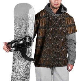 Накидка на куртку 3D с принтом Рептилоид в Новосибирске, 100% полиэстер |  | берегите природу | кожа | корокодил